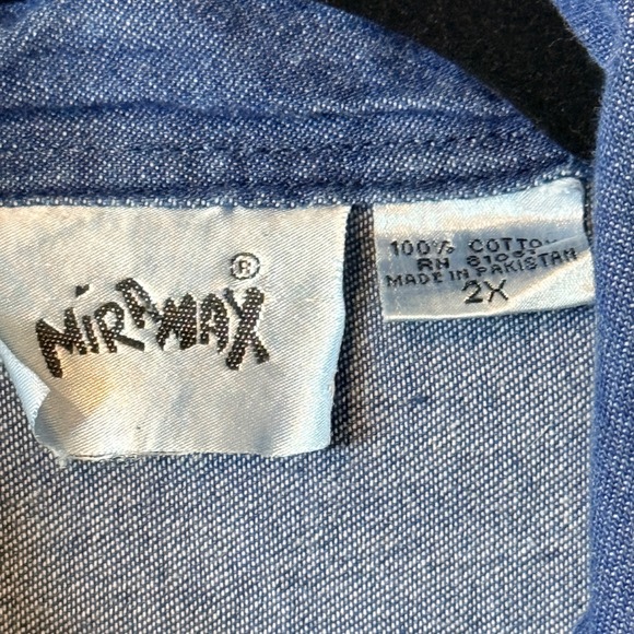 Mir‎ Max Womens 2X Denim Giraffe Shirt Boho Western Artsy Embroidery Lagenlook - Picture 4 of 6